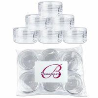 Beauticom 60 Pieces High Quality 15 Gram 15 ml (0.5 oz) Clear Round Plastic Makeup Cosmetic Travel Sample Jars (Clear Lids)