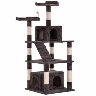 Cat Tree Tower Condo,Modern Indoor Multi-Level Plush Cat Activity Center With Scratching Post And Ladder,64