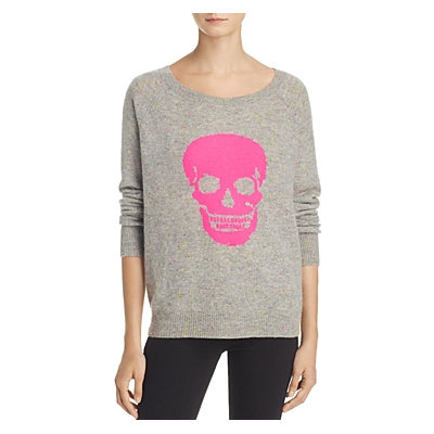 Aqua+ Aqua Cashmere Skull Donegal Sweater - 100% Exclusive