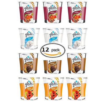 Glade Jar Candle Air Freshener, Gift Pack, 3.4 Ounce (Pack of 12) Assorted