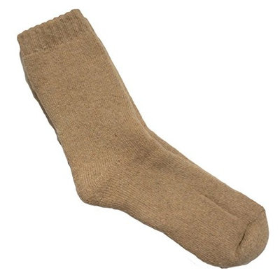 Lian LifeStyle Men's 6 Pair Extra Thick Wool Socks Solid(Beige)
