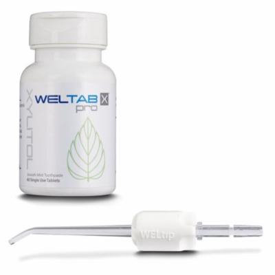 Weltip Water Flosser Tip, Compatible with Waterpik, with Weltab Smooth Mint Water Flosser Tablets (60 count) White