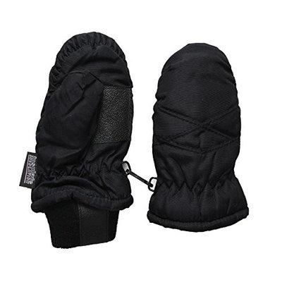 SANREMO Unisex Kids Toddler Thinsulate and Waterproof Cold Weather Ski Mittens (2-4 Years, Black)