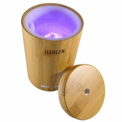 Best Essential Oil Diffuser - Ultrasonic Aromatherapy Real Bamboo Diffuser - 7 LED Lights - Waterless Auto-shutoff and Timer - For Office, Home, Spa & Massage Centers by Harlyn
