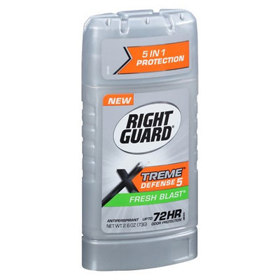 Right Guard Xtreme Defense 5, Antiperspirant & Deodorant Invisible Solid Fresh Blast 2.6 oz.(pack of 4)