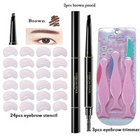 Addfavor Eye Brow Makeup Set Kit Eyebrow Pencil Enhancer Trimmer Razor Eyebrow Paint Stencil Beauty Tools