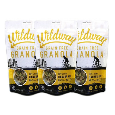 Wildway Banana Nut Grain-free Granola, 8oz - 3 Pack (Certified gluten-free, Paleo, Vegan, Non-GMO)