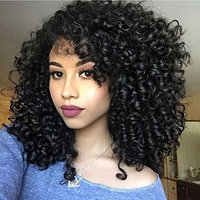 Black Synthetic Afro Curly Hair Wigs Short Kinky Hair Heat Resistance Fiber Wig for Black Women