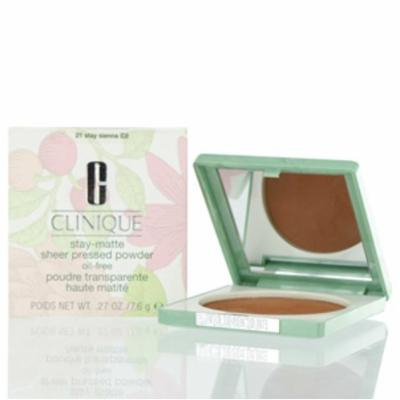CLINIQUE STAY-MATTE SHEER PRESSED POWDER 21 STAY SIENNA .27 OZ