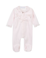 Tartine et Chocolat Girls' Velour Footie with Bows - Baby