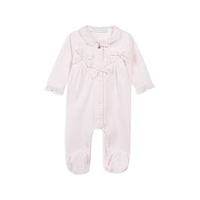 Tartine et Chocolat Girls' Velour Footie with Bows - Baby