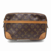 Louis Vuitton Compiegne Monogram 28 Cosmetic Pouch 868229 Brown Coated Canvas Clutch