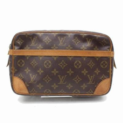 Louis Vuitton Compiegne Monogram 28 Cosmetic Pouch 868229 Brown Coated Canvas Clutch