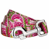 Country Brook Petz | 5/8 Inch Pink Paisley Reflective Dog Leash - 6 Foot