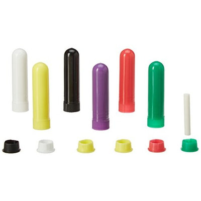 Premium Vials - 24 Sets Essential Oil Aromatherapy Tubes Inhaler Sticks Blank Nasal Inhalers, 6 Colors and 2 Pieces Polyethylene Pipette Droppers
