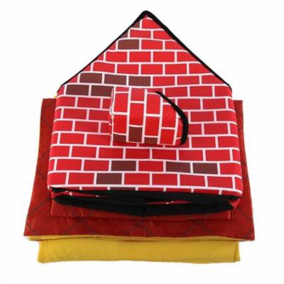 Portable Brick Pet House With Chimney Warm And Cozy Dog Cat Bed Pet Tent