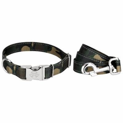 Country Brook Petz | Premium Woodland Camo Reflective Dog Collar & Leash
