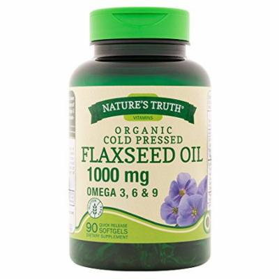 6 Pack Nature's Truth Organic Flaxseed Oil 1000mg 90 Softgel Tablets Each