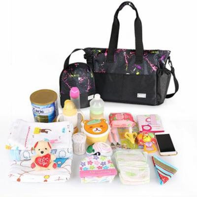 Perfect Mom Choice Stylish Gifts for Her Unique Colorful Print Portable Pregnant Mother Bag Outdoor Baby Diaper Bags Set