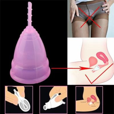 OUTAD Reusable Soft Cup Silicone Menstrual Cup Big And Small Sizes Three Colors Women Hygiene Health Care Supplies
