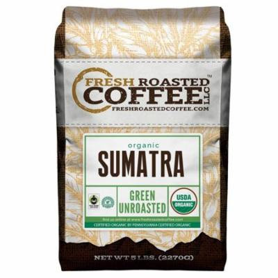 Fresh Roasted Coffee LLC, Green Unroasted Sumatra Coffee Beans, Fair Trade, USDA Organic, RFA, 5 Pound Bag