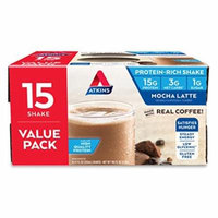 Atkins Gluten Free Protein-Rich Shake, Mocha Latte, 15 Count