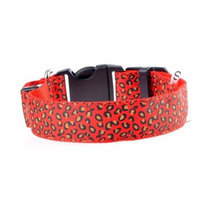 LED Light Pet Dog Collars Leopard Emitting Fluorescence Collars