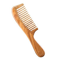 Funwill Green Sandalwood Wide-Tooth Natural Anti-Static Comb
