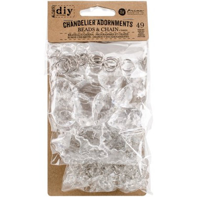 Prima Marketing Diy Chandelier Adornments 49/Pkg-Crystal Drops & Chain