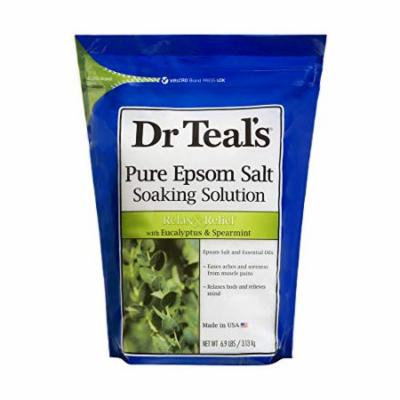 Dr Teal's Epsom Salt Soaking Solution, Relax & Relief, Eucalyptus and Spearmint, 6.9 Pound