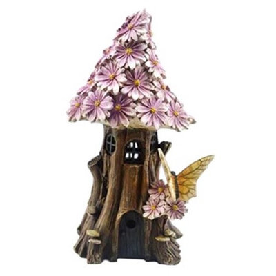 Bella Products BGP706250 Bella Pink Fairy Garden House with Solar Light