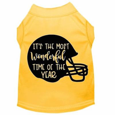 Most Wonderful Time Of The Year (football) Screen Print Dog Shirt Yellow Xxl