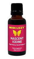 Miss Lizzy Nascent Iodine High Potency Thyroid Support for Energy, Focus and Metabolism - Liquid Drops for Best Absorption