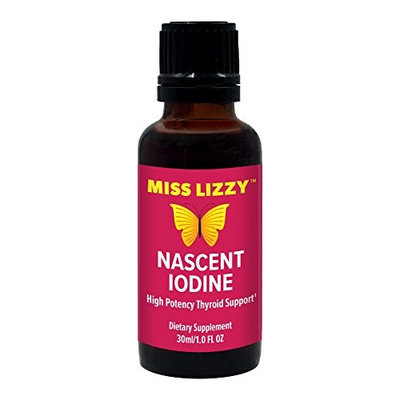 Miss Lizzy Nascent Iodine High Potency Thyroid Support for Energy, Focus and Metabolism - Liquid Drops for Best Absorption