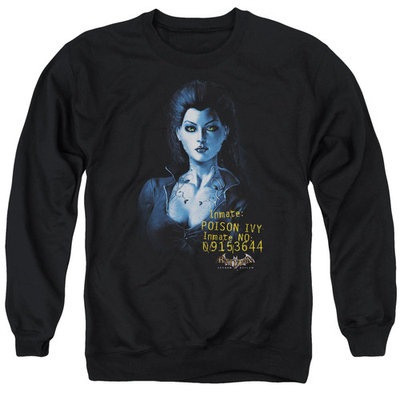 BATMAN AA/ARKHAM POISON IVY - ADULT CREWNECK SWEATSHIRT - BLACK - SM