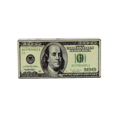 Hearty Trendy Green 100 Dollars Design Detachable Chain Strap Box Clutch