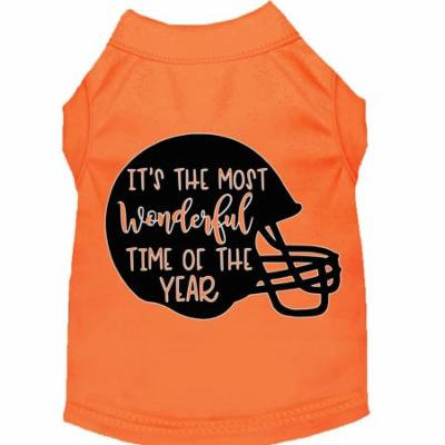 Most Wonderful Time Of The Year (football) Screen Print Dog Shirt Orange Xxxl