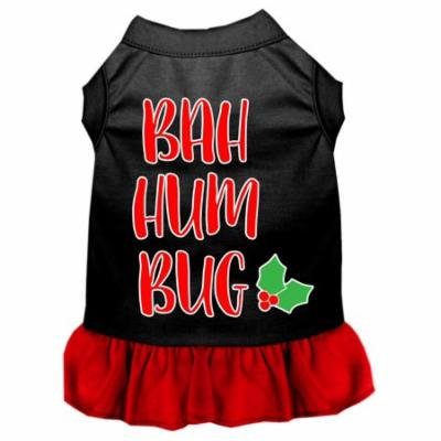 Bah Humbug Screen Print Dog Dress Black With Red Sm