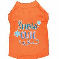 Snow Cute Screen Print Dog Shirt Orange Xxxl