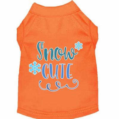 Snow Cute Screen Print Dog Shirt Orange Xxxl