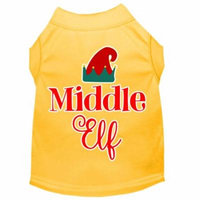 Middle Elf Screen Print Dog Shirt Yellow Sm