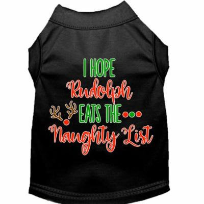 Hope Rudolph Eats Naughty List Screen Print Dog Shirt Black Xl
