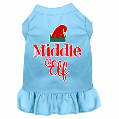 Middle Elf Screen Print Dog Dress Baby Blue Lg
