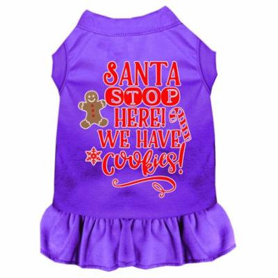 Santa, We Have Cookies Screen Print Dog Dress Purple Xxl