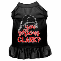 You Serious Clark? Screen Print Dog Dress Black Xs