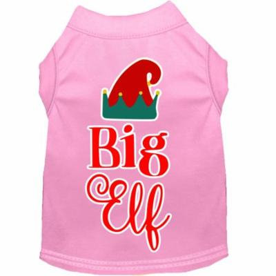 Big Elf Screen Print Dog Shirt Light Pink Xl