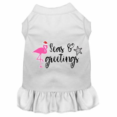 Seas And Greetings Screen Print Dog Dress White Sm