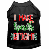 I Make Spirits Bright Screen Print Dog Shirt Black Xxl