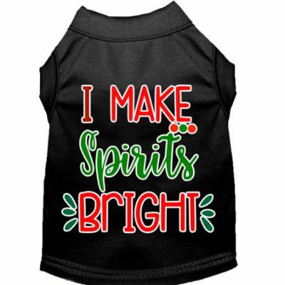 I Make Spirits Bright Screen Print Dog Shirt Black Xxl