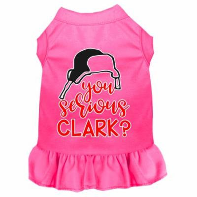 You Serious Clark? Screen Print Dog Dress Bright Pink Xl